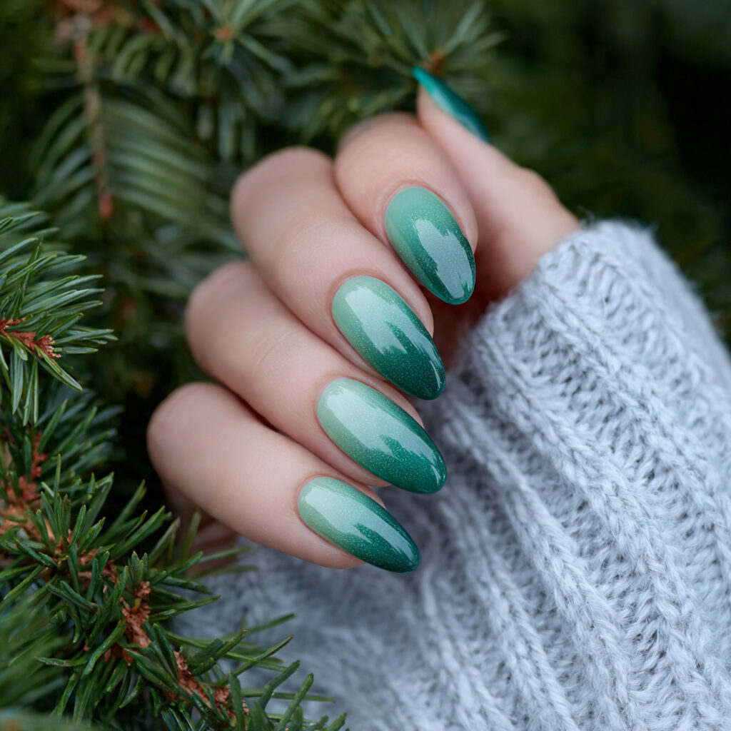 evergreen ombre glow nails feel rich and