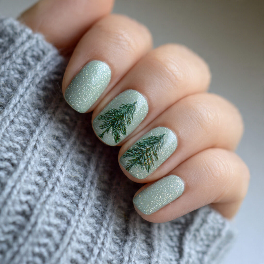 evergreen sparkle tree nails feel festive and