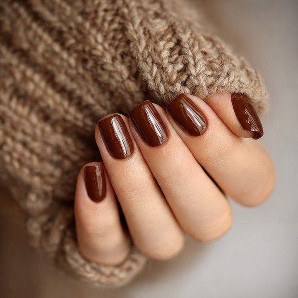 fall brown nails bring warm earthy tones
