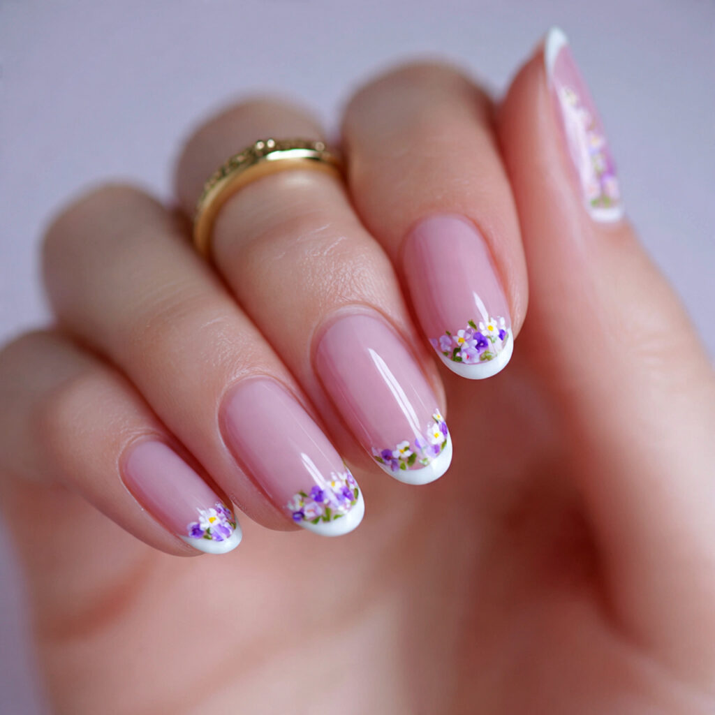 15 Trendy French Tip Nail Ideas to Upgrade Your Mani 14 floral french tips bring a soft and
