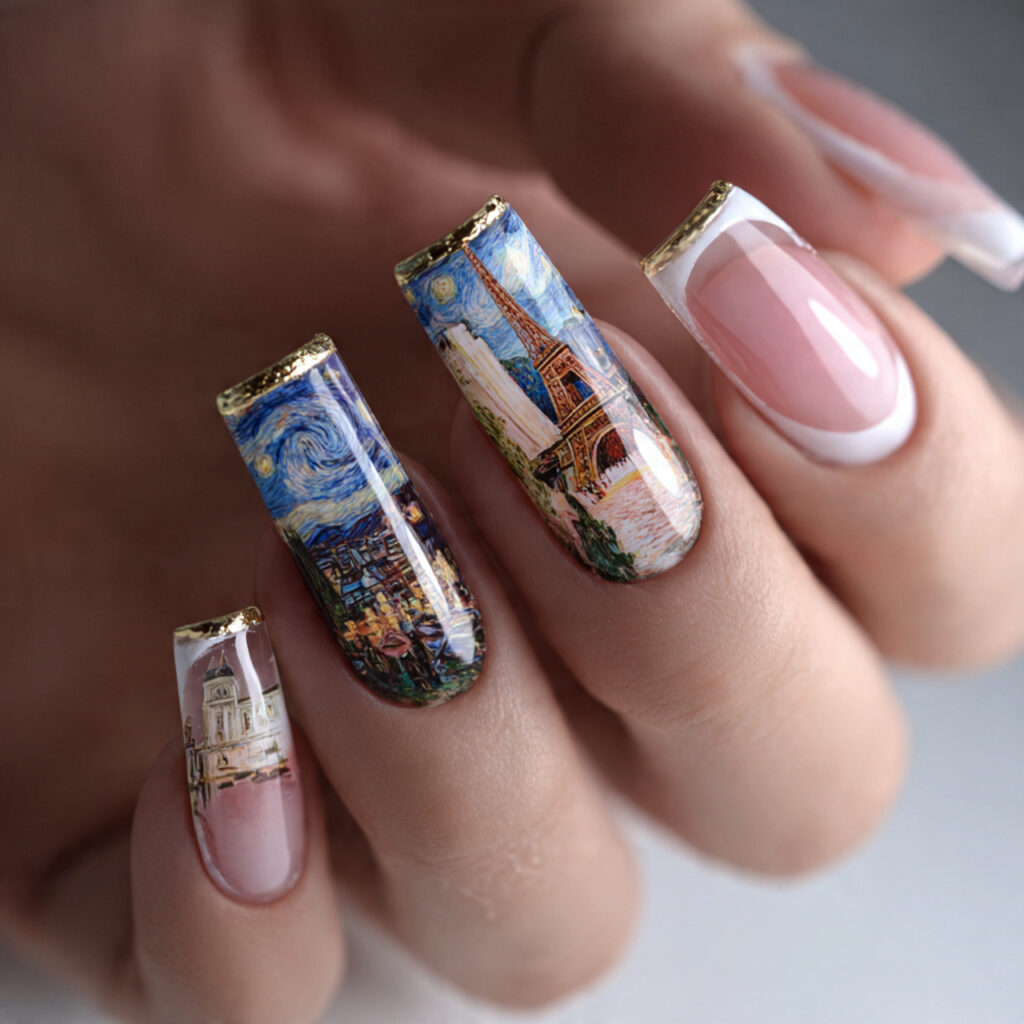 french nails pin style with the 16k