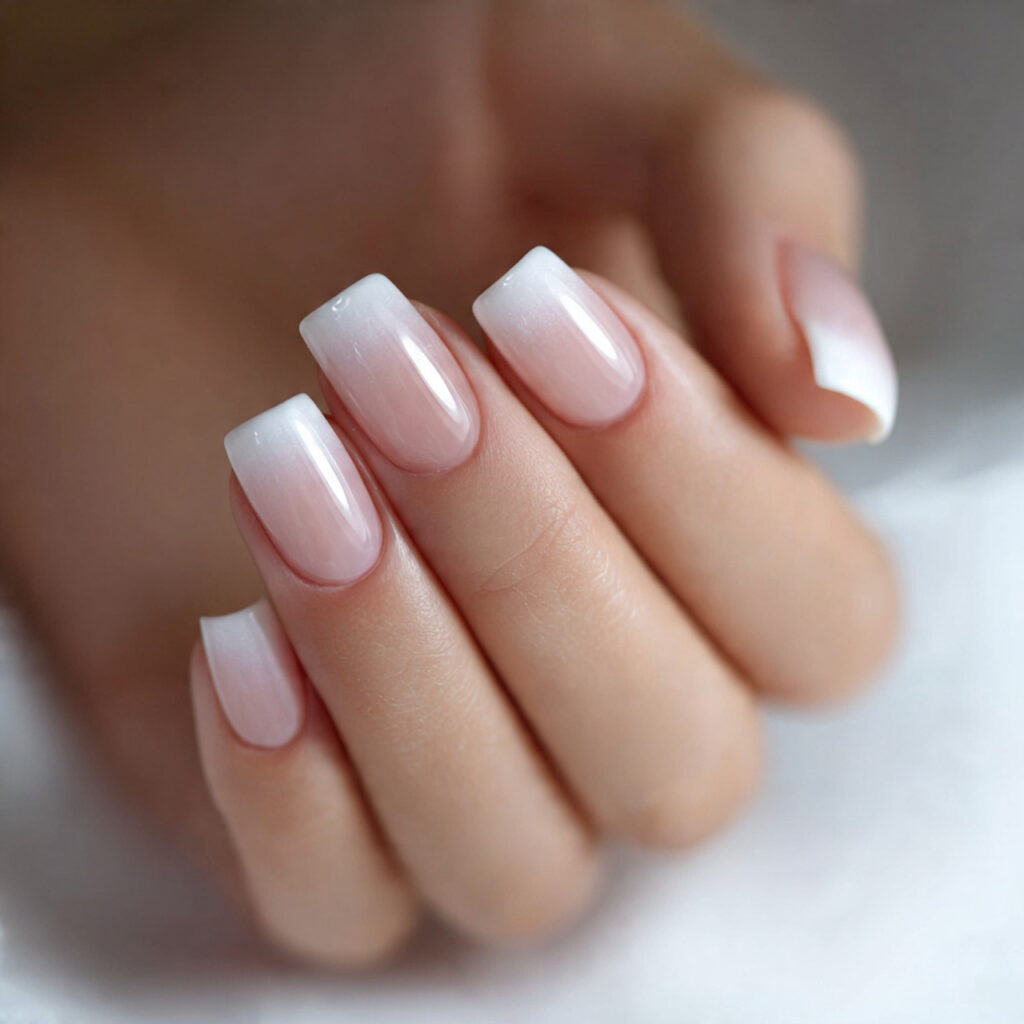 20 Wedding Nail Ideas Every Bride Will Love for Her Big Day 11 french ombre nails blend white and smoothly