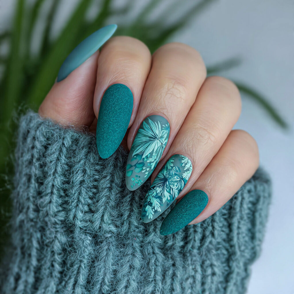 frosted mix and match nails offer variety