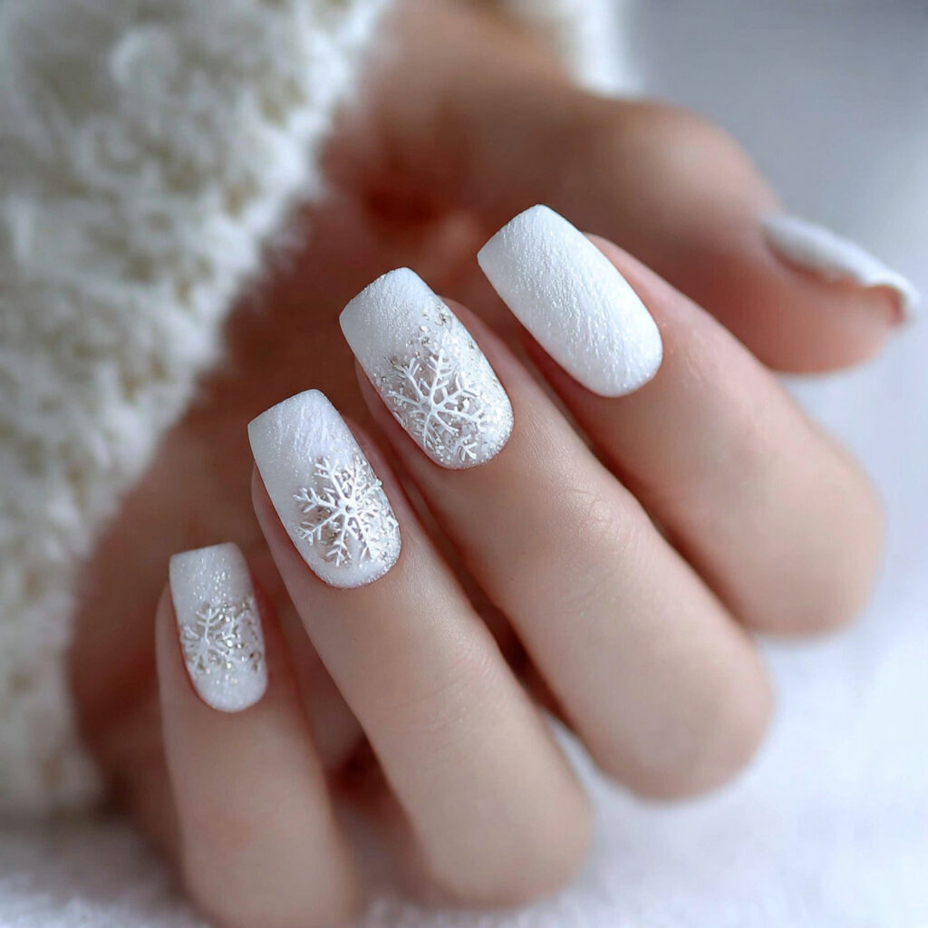 frosted white nails feel fresh clean and