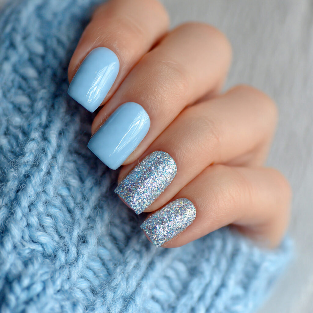 frosty blue nails feel calm and winter ready