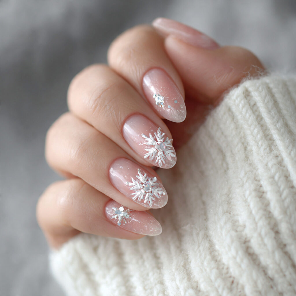 frosty crystal snowflake nails feel icy and