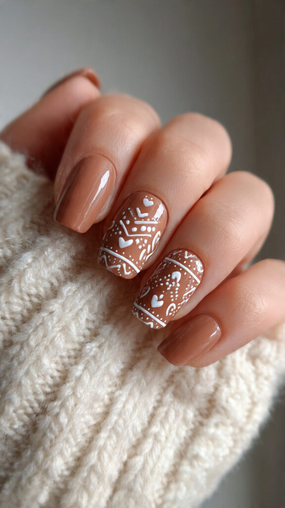 gingerbread nails bring warm and cozy holiday