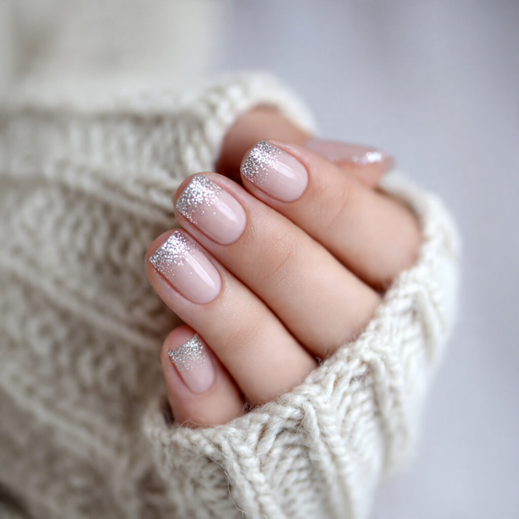 20 Wedding Nail Ideas Every Bride Will Love for Her Big Day 14 glitter cuticle nails place sparkles near the