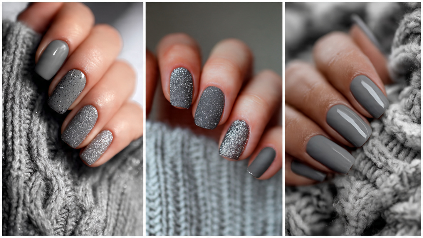 27 Gray Winter Nails That Feel Cozy, Chic, and Cool 4 Gray Winter Nails