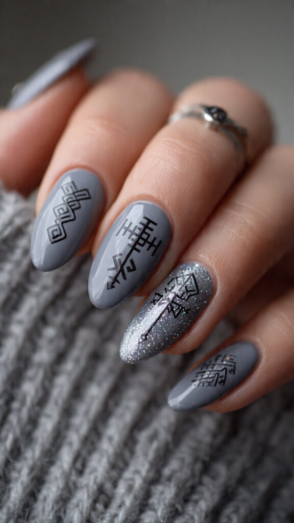 grey almond nails create a cool and
