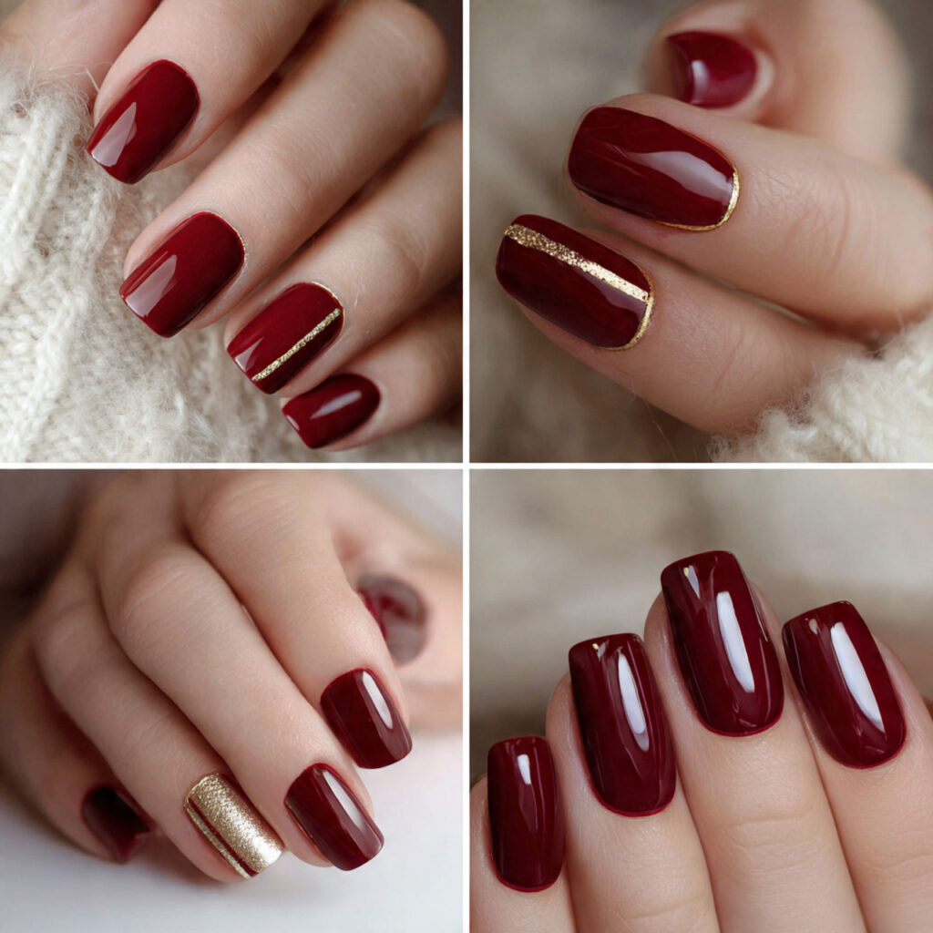holiday gift glam red nails deep red