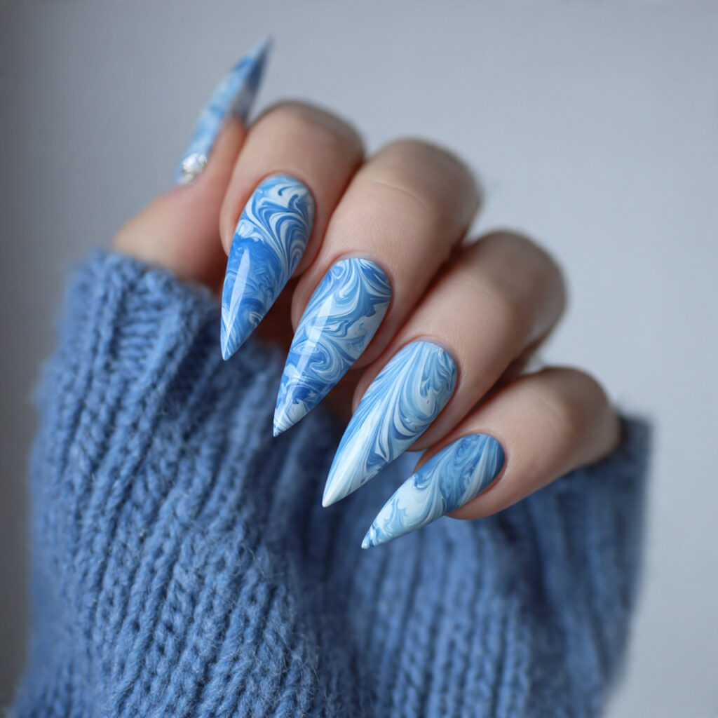ice queen swirl stiletto nails feel bold