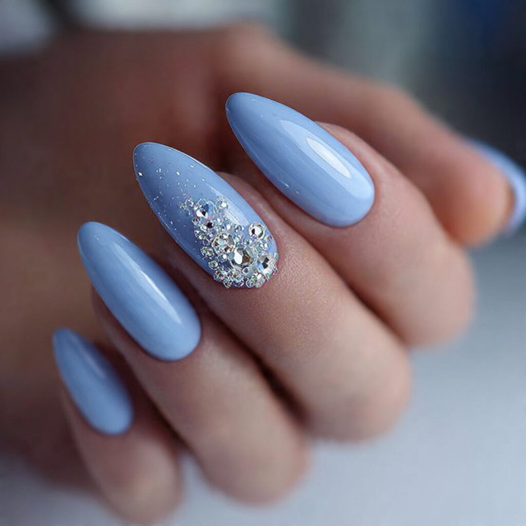 icy crystal blend light blue winter nails