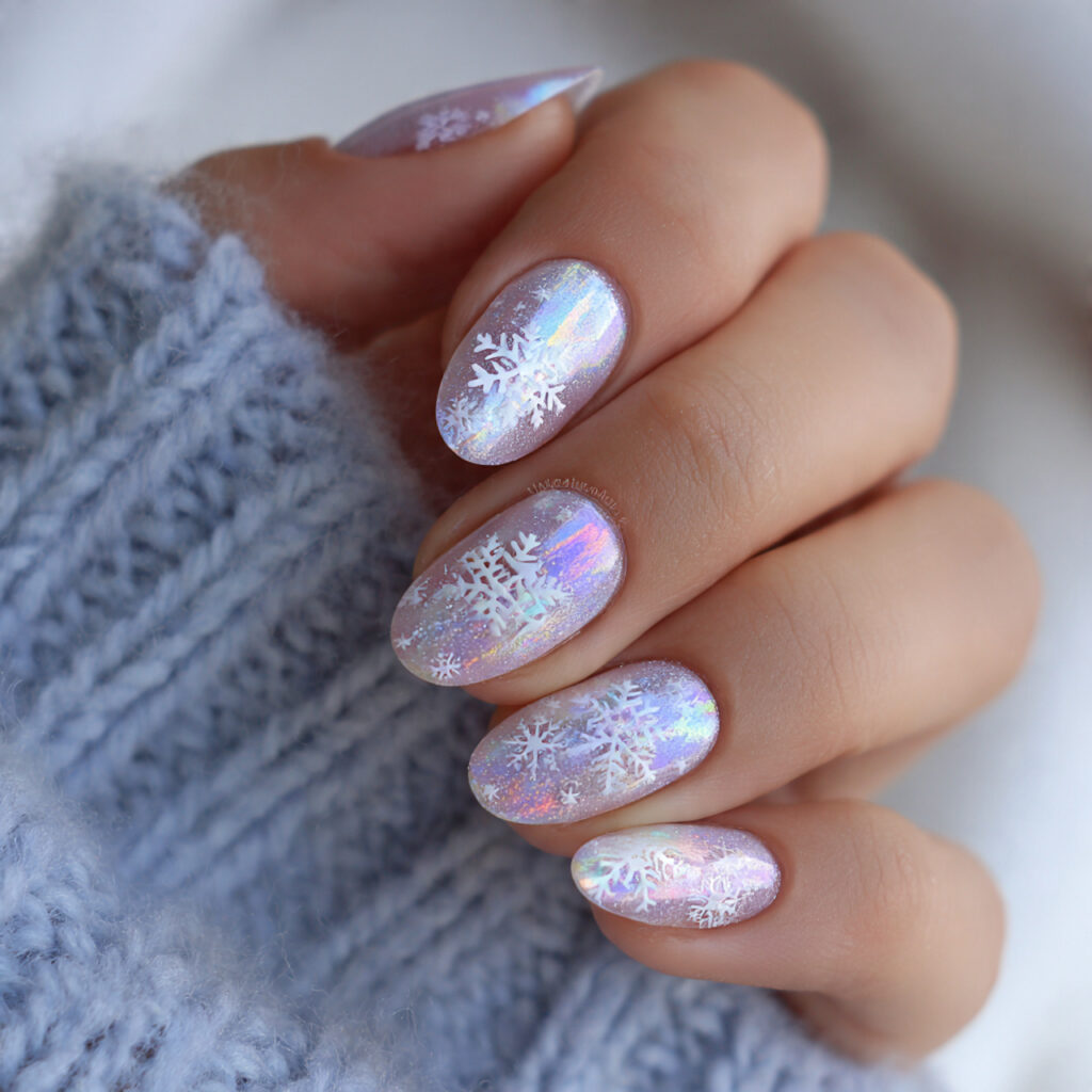 icy opal snowflake nails blend softness and