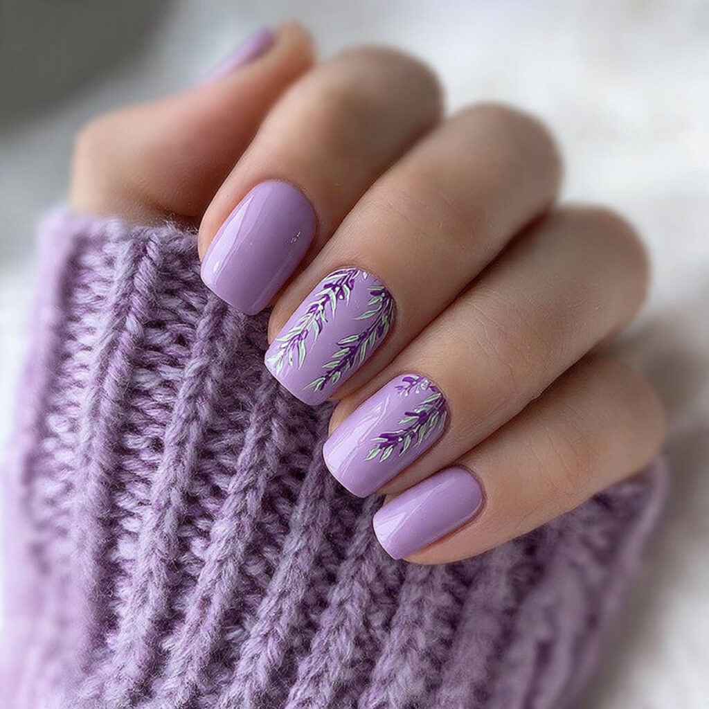 23 Purple Winter Nails That Feel Soft, Trendy, and Pretty 2 lavender purple winter nails create a calm