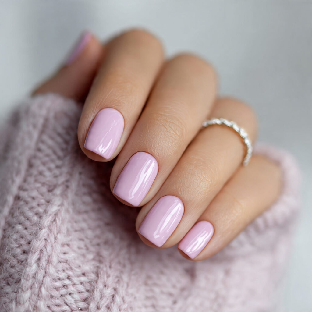 light pink cute january nail ideas with