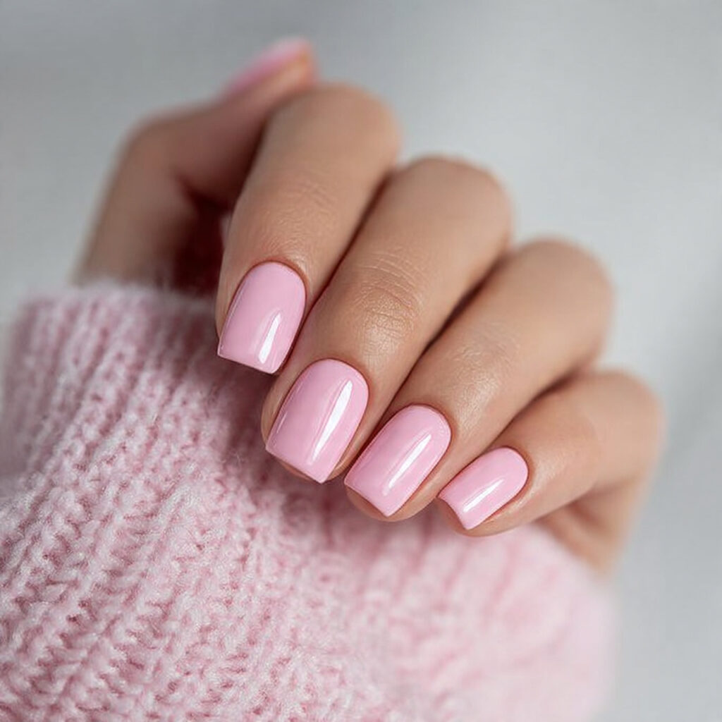 light pink valentine nails feel calm and