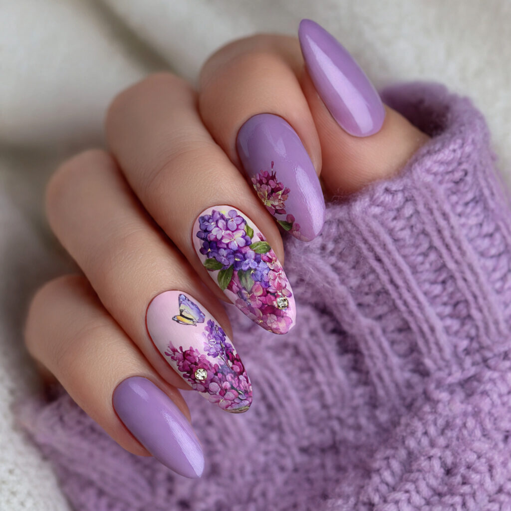 lilac nails pin style with the 16k