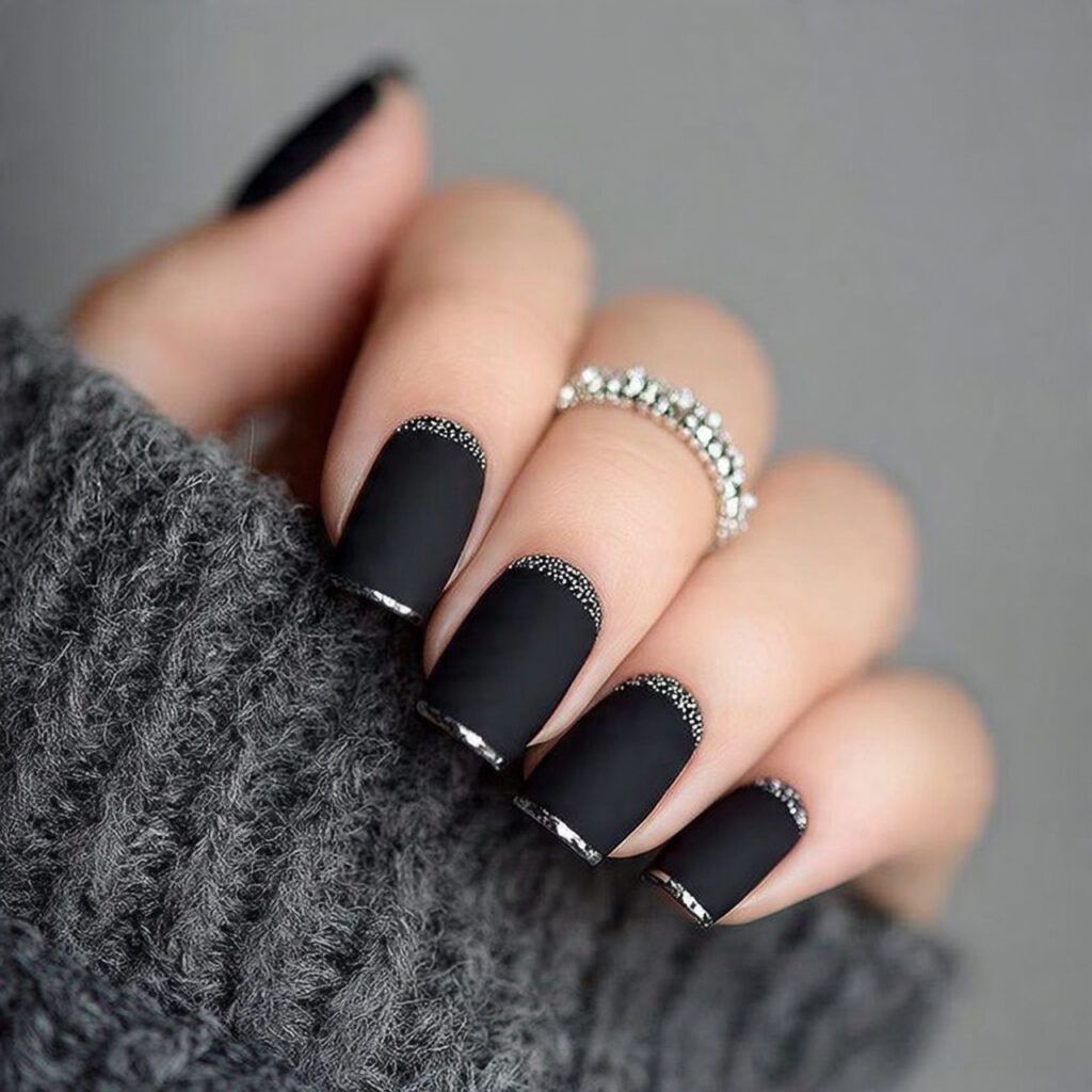matte black nails are bold chic and