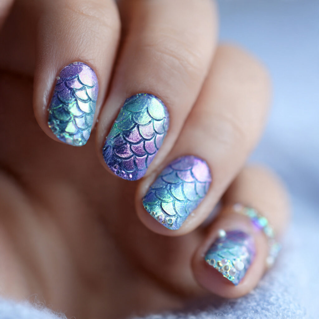 25 Beach Nail Designs for a Cute, Fun, and Breezy Look 10 mermaid scale nails add a magical and