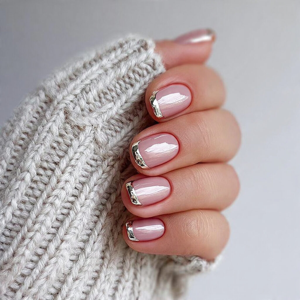 15 Trendy French Tip Nail Ideas to Upgrade Your Mani 7 metallic french tips add shine and glam