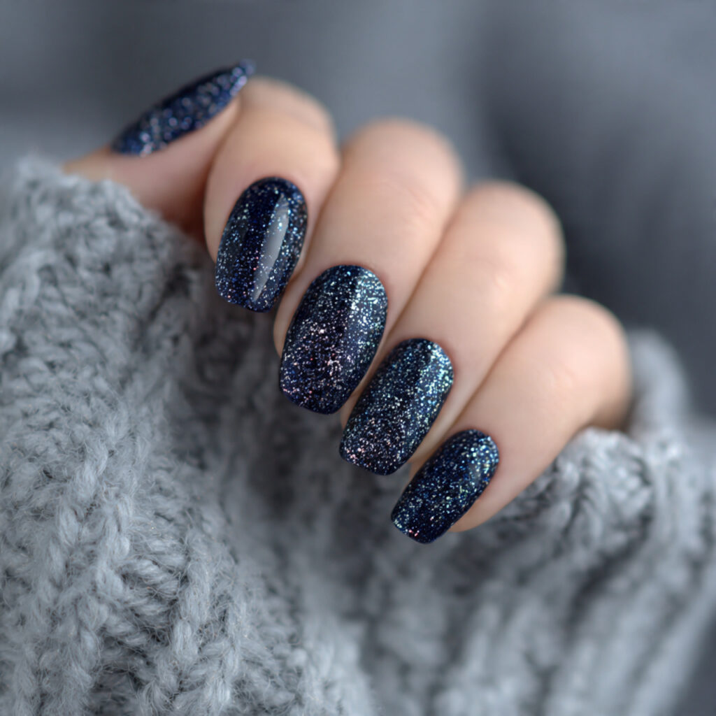 midnight frost glam glitter nails bring drama