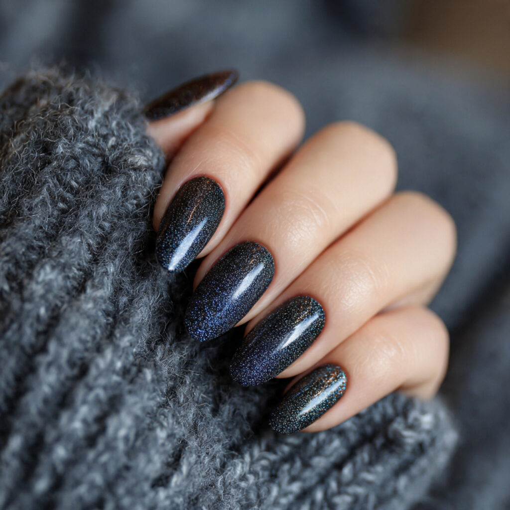 midnight frost glow nails blend deep tones
