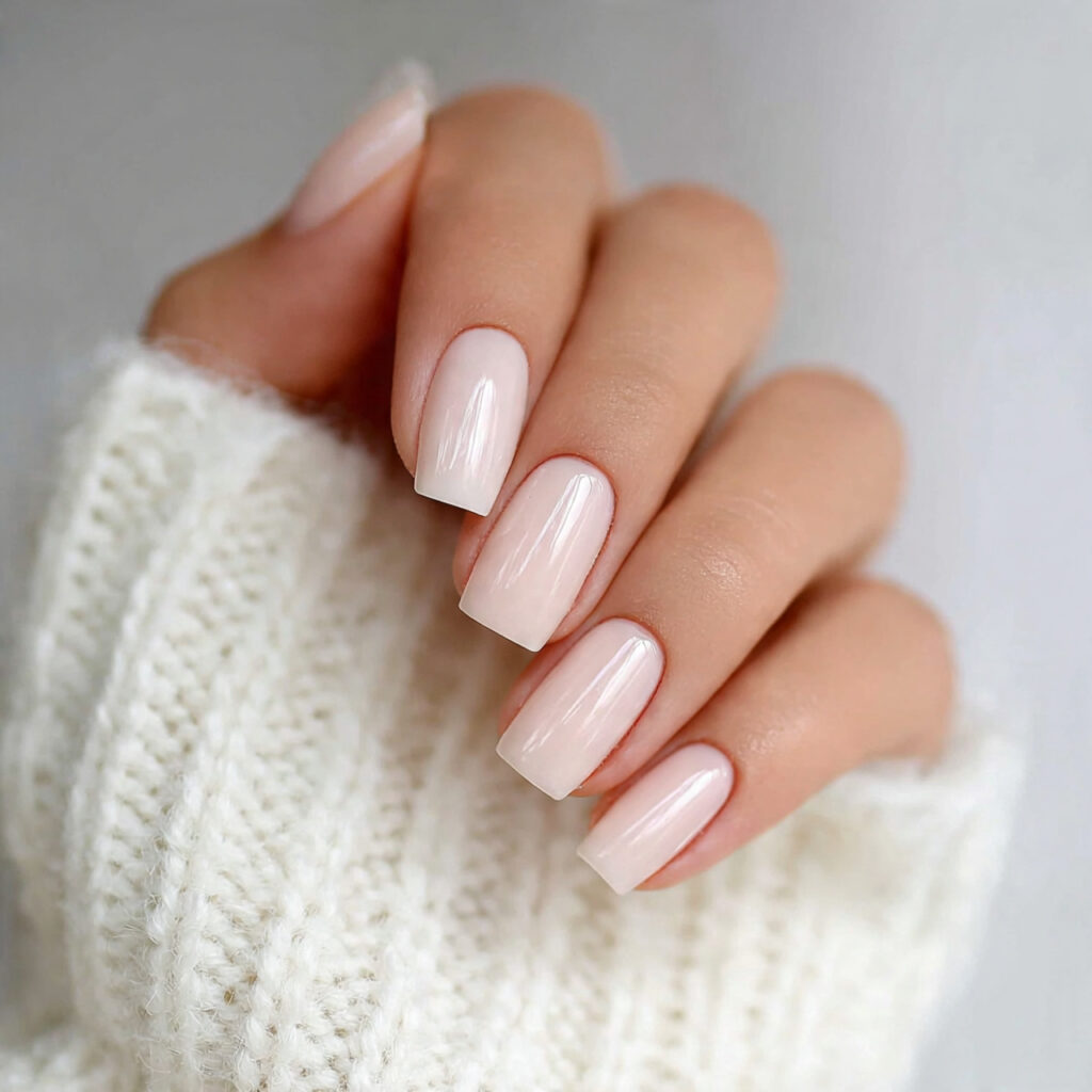 21 Elegant Winter Nails That Look Soft and Classy 3 milky white elegant winter nails feel clean