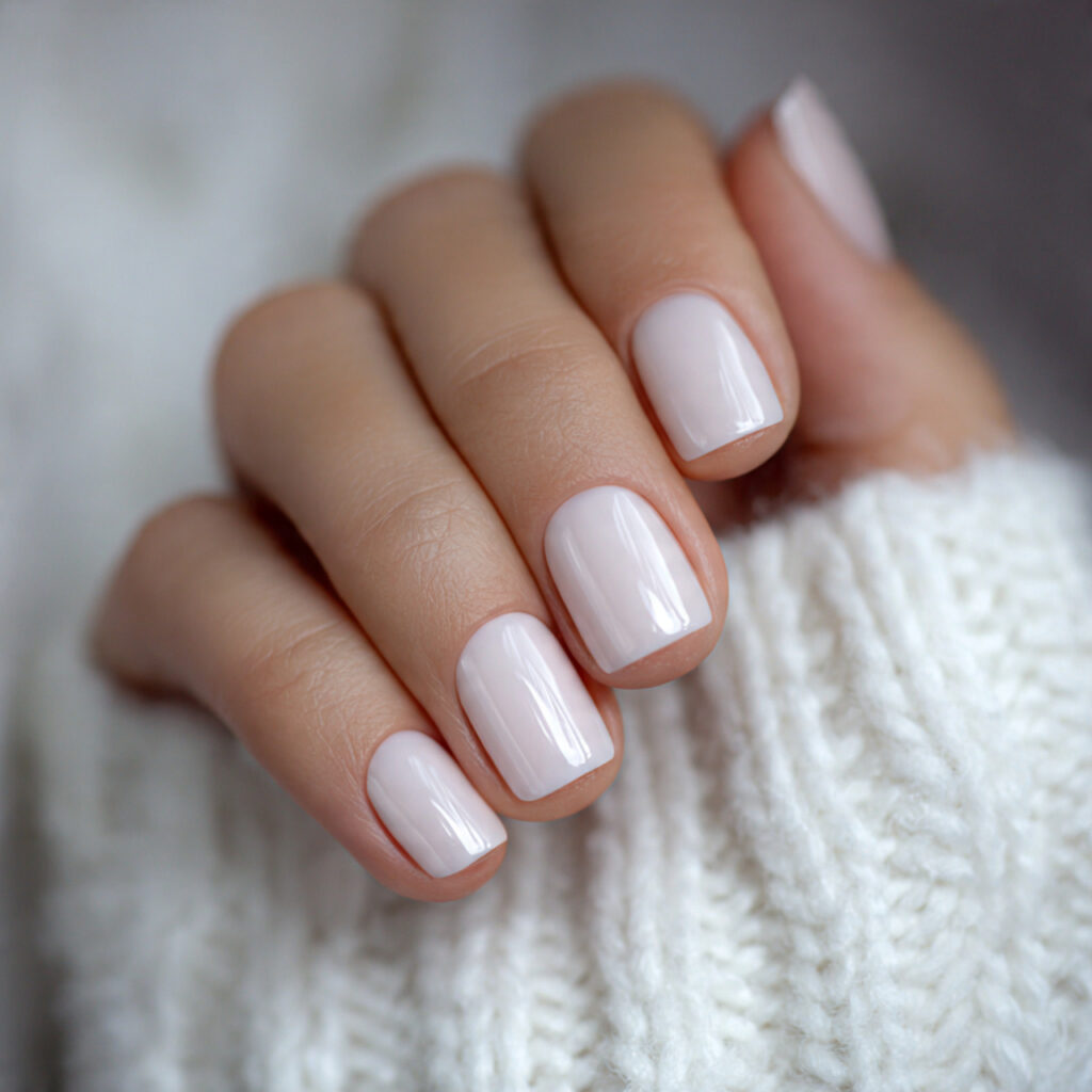 milky white january nail designs feel soft
