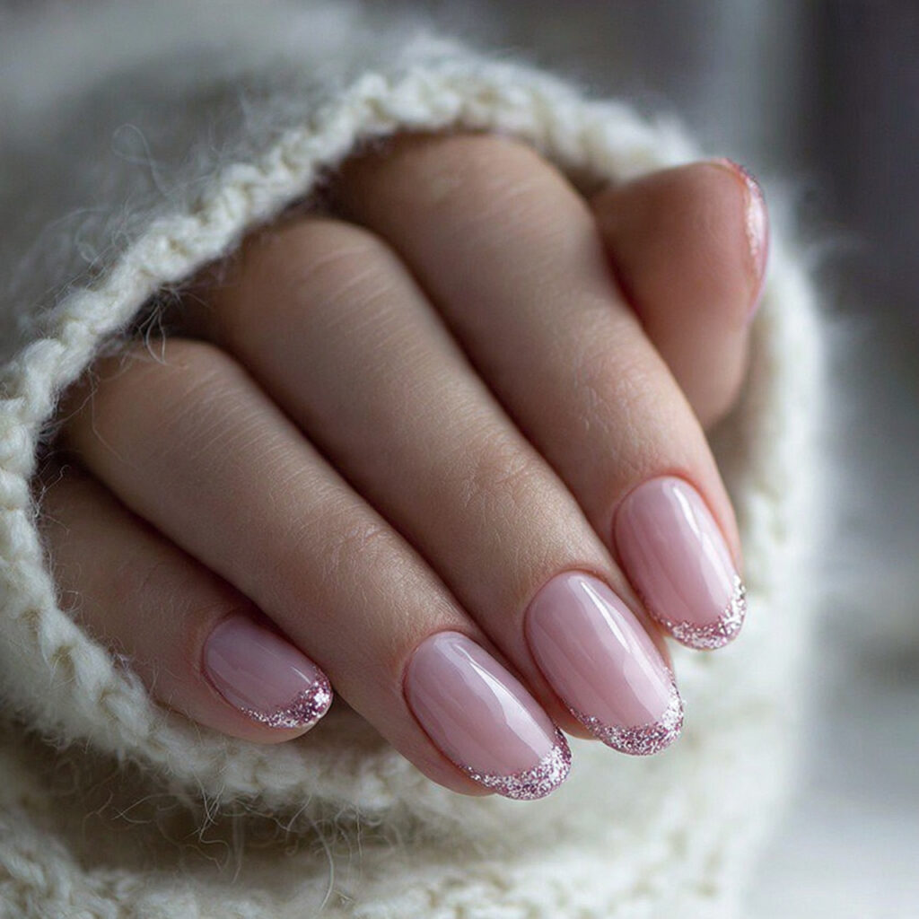 minimal glitter january nail designs add subtle