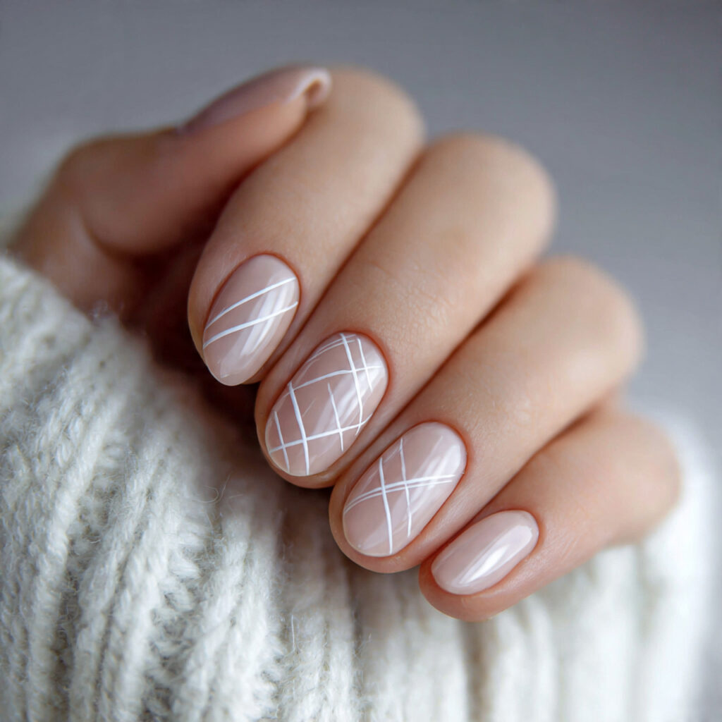 27 Minimal January Nails for Classy and Fresh Start Looks 10 minimal january nails with subtle white lines