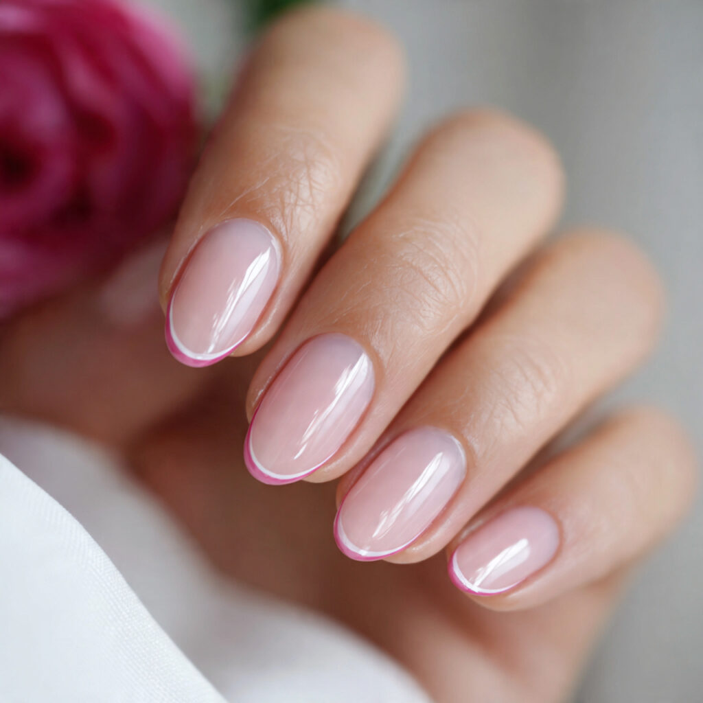 minimal pink french tips update a classic