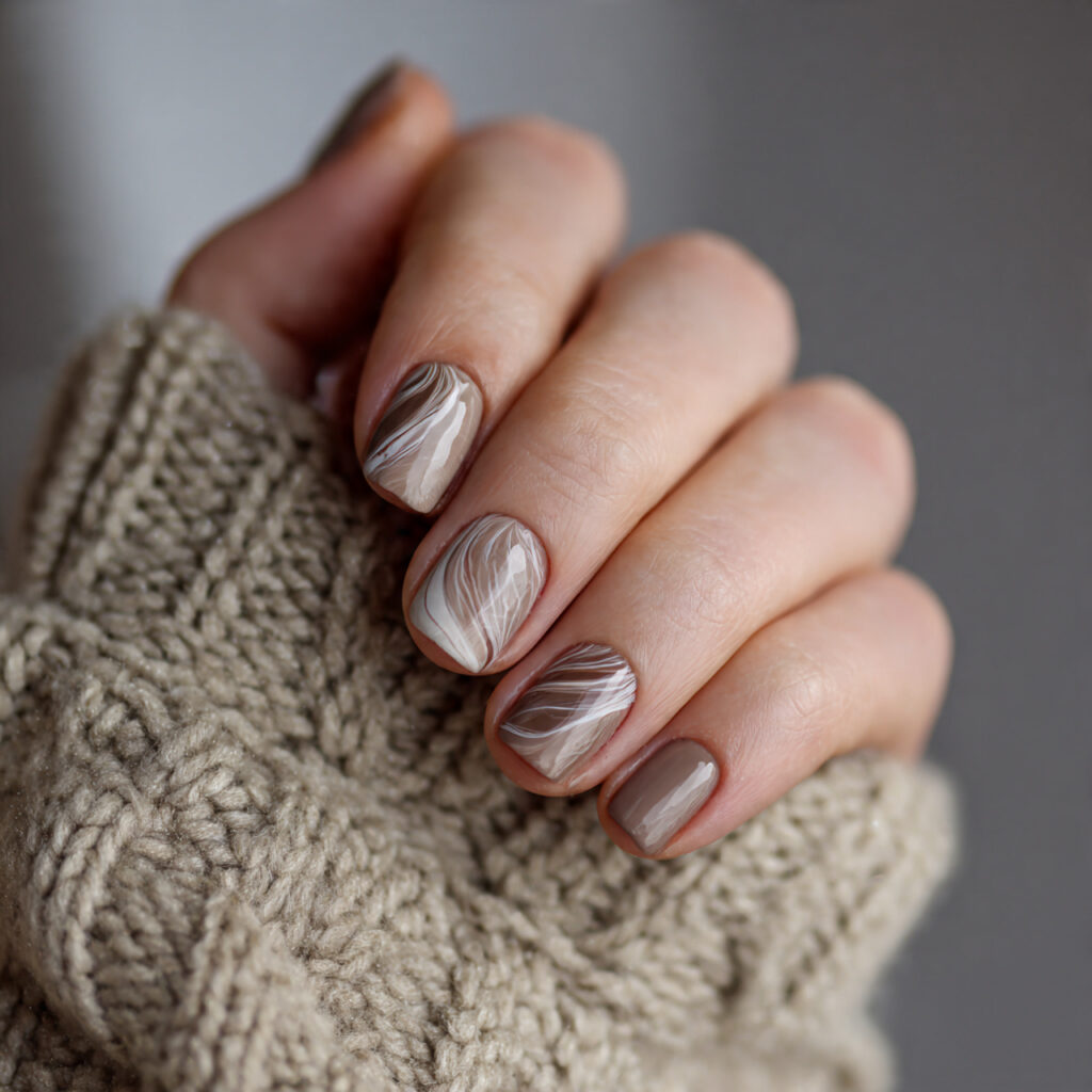26 Short January Nails That Look Simple, Minimal, and Classy 25 minimal short january nails with neutral swirls