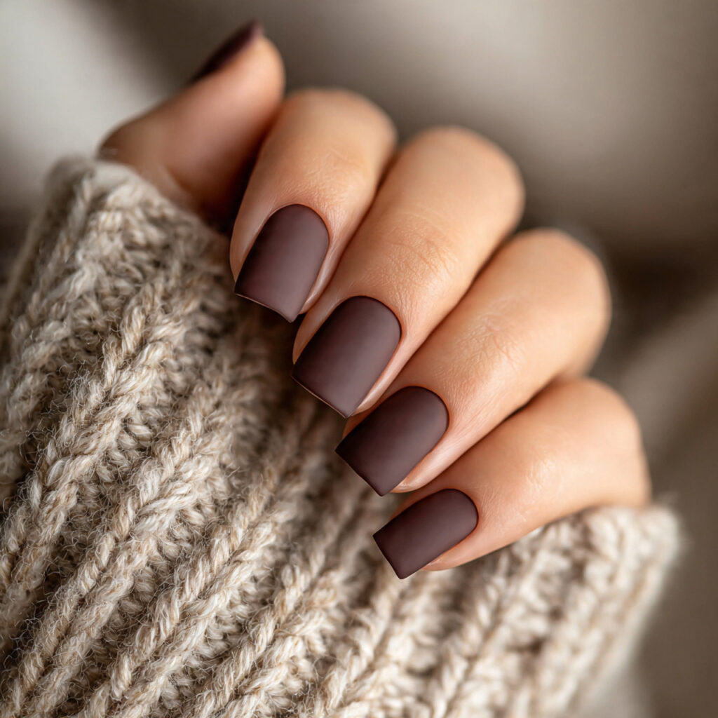 mocha brown winter nails feel inspired by