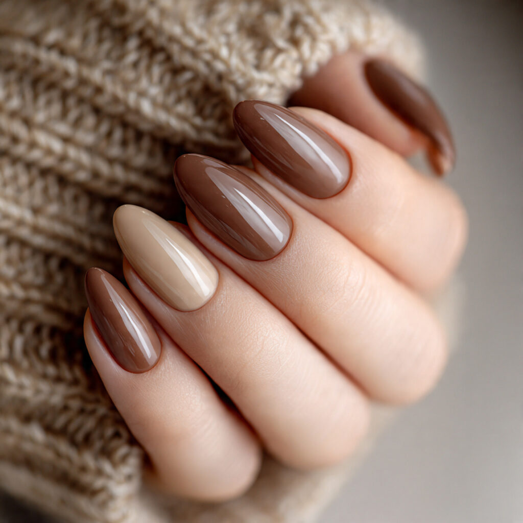 mocha latte nails bring a calm and