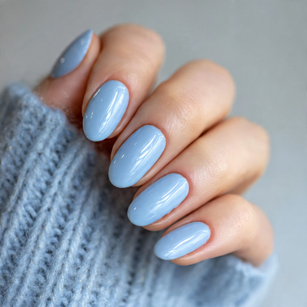 natural nail shape blue january nails with