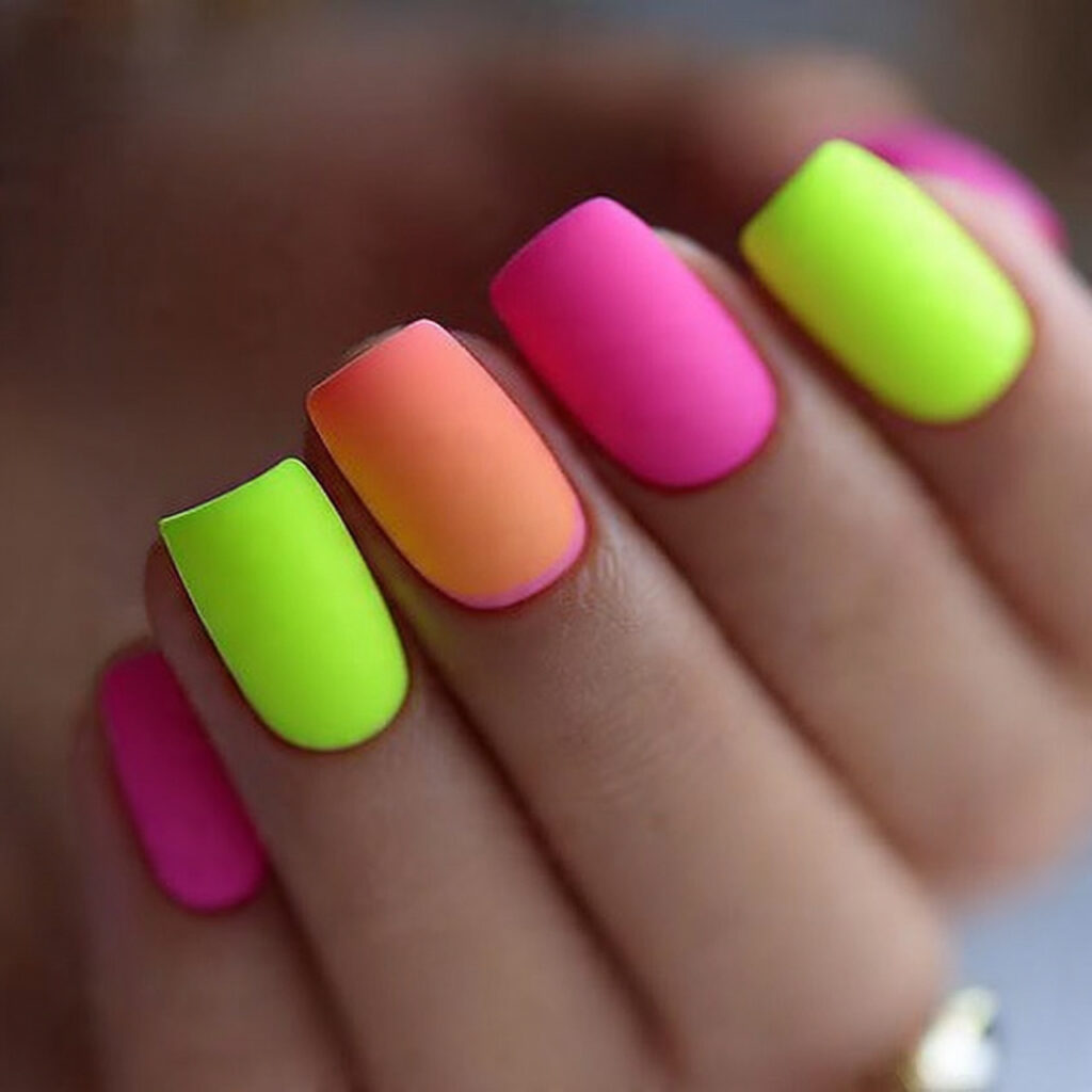 neon nails bring bold energy and vibrant