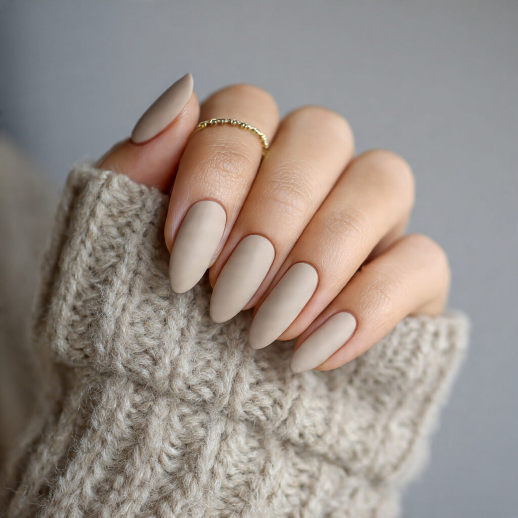 neutral january nails with matte finish 1