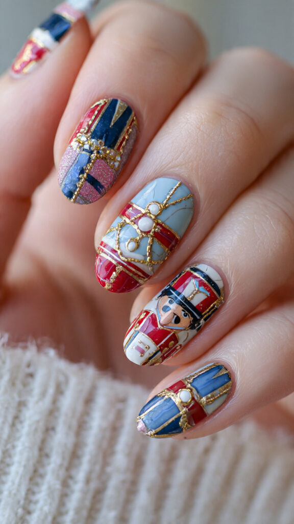 nutcracker nails bring a classic christmas feel