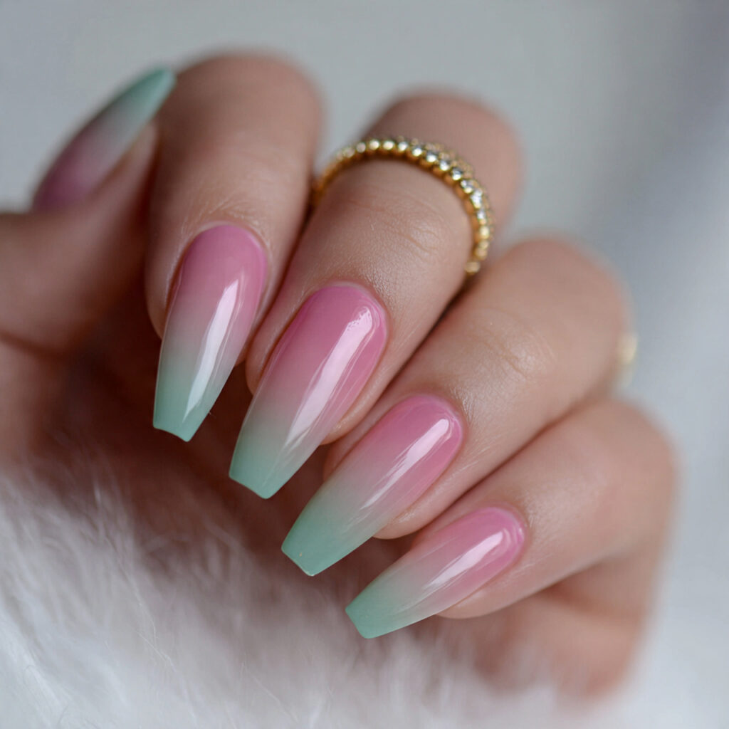 ombre nails for a soft blended look