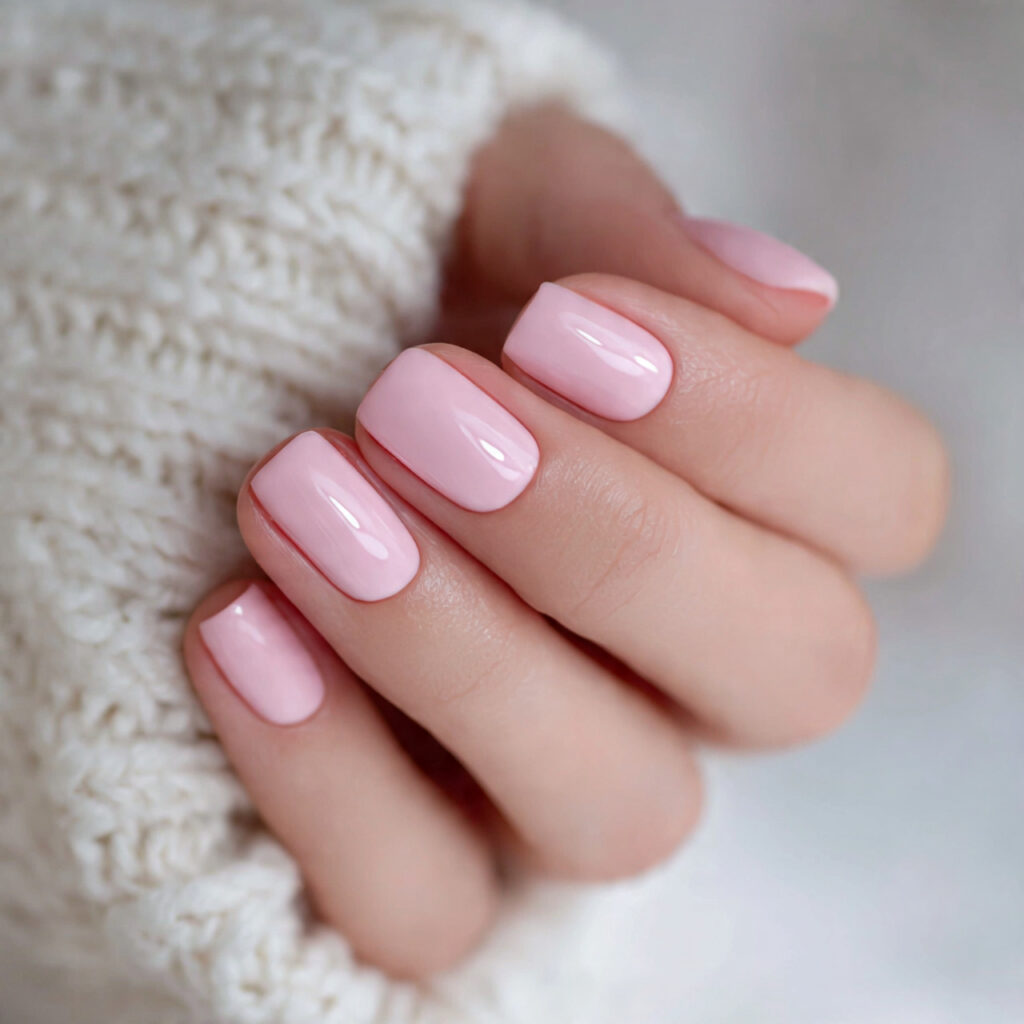 21 Elegant Winter Nails That Look Soft and Classy 6 pale pink elegant winter nails feel gentle