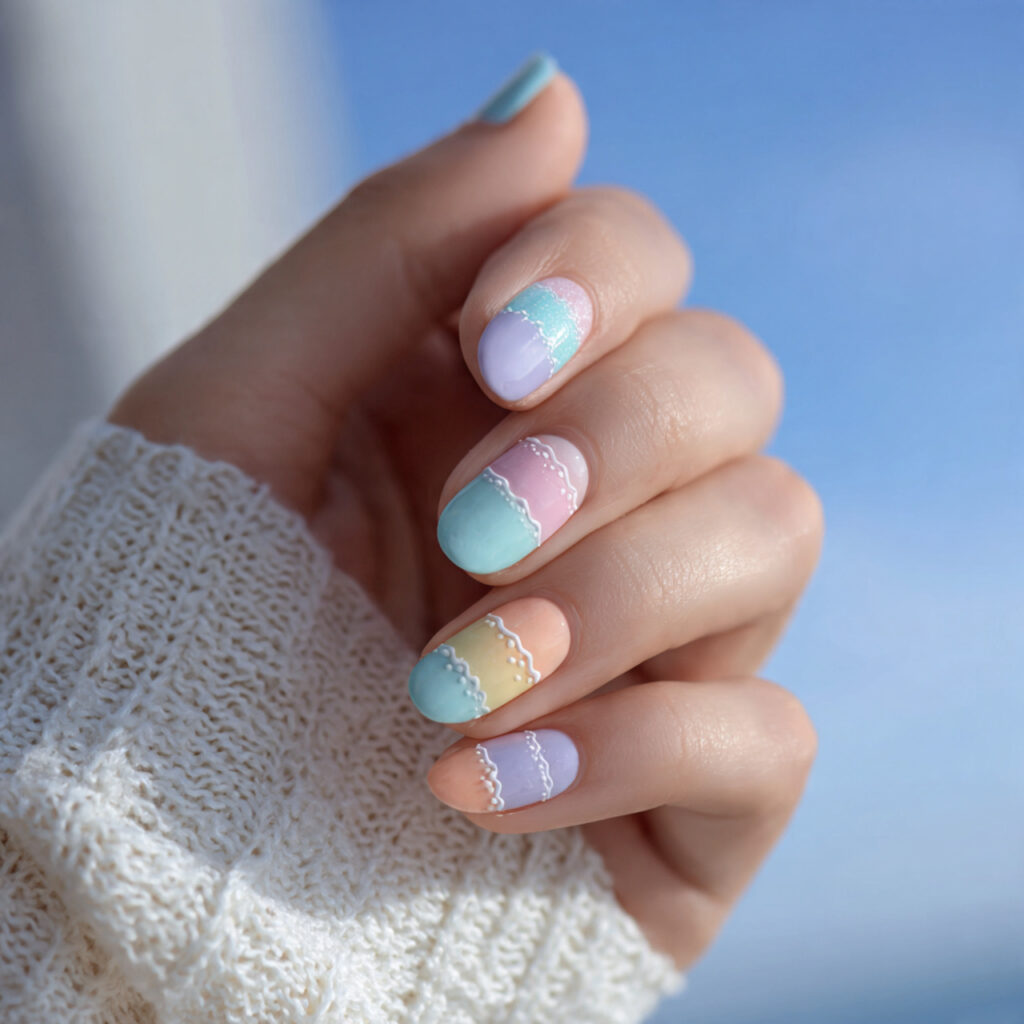 25 Beach Nail Designs for a Cute, Fun, and Breezy Look 17 pastel beach nails bring a gentle and