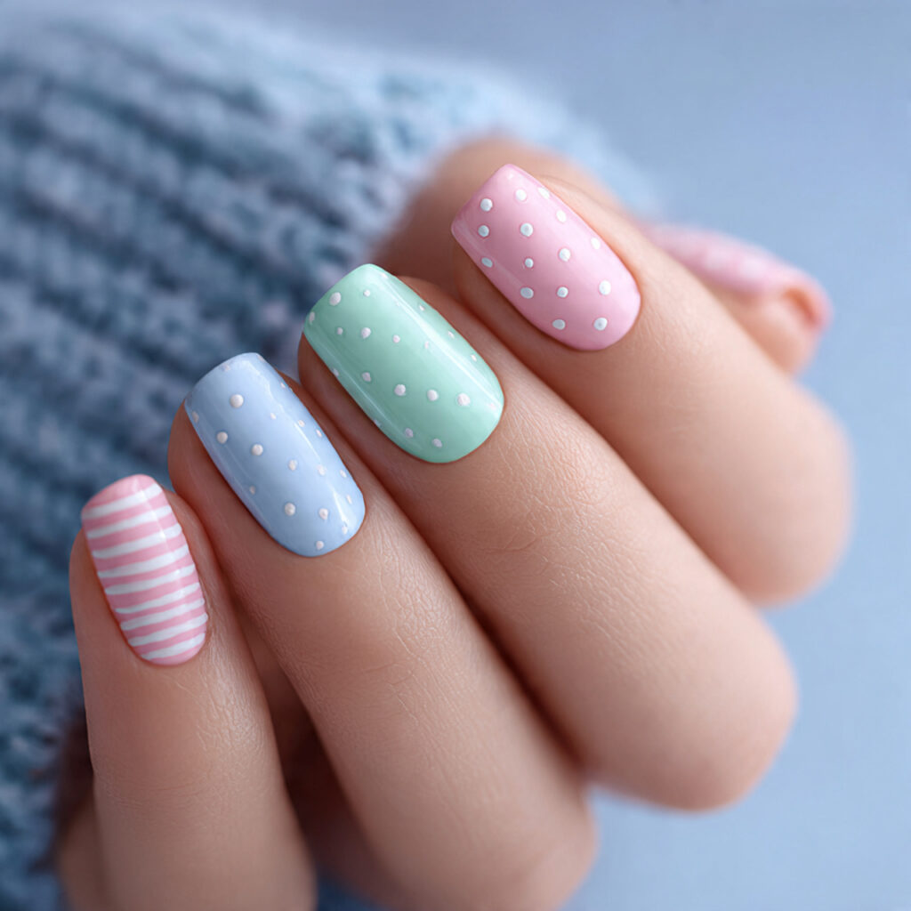 pastel nails give you a gentle pop