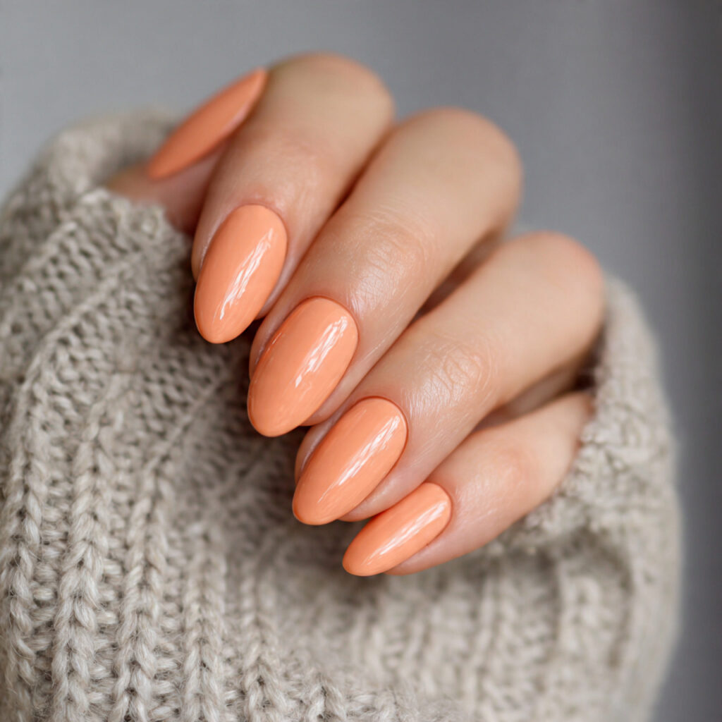 pastel orange nails for a light warm