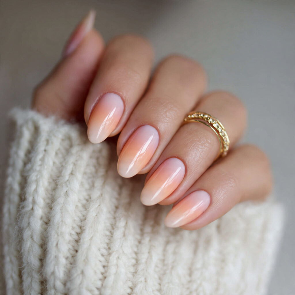 peach fade nails blend light peach shades 1
