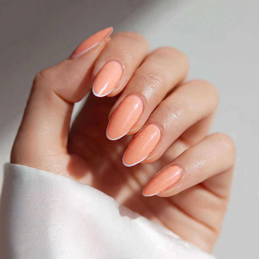 20 End of Summer Nail Color Ideas for a Cute Fresh Look 13 peachy nails feel soft warm and approachable