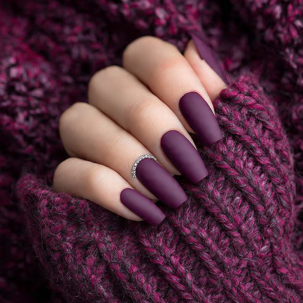 plum purple nails create a deep and