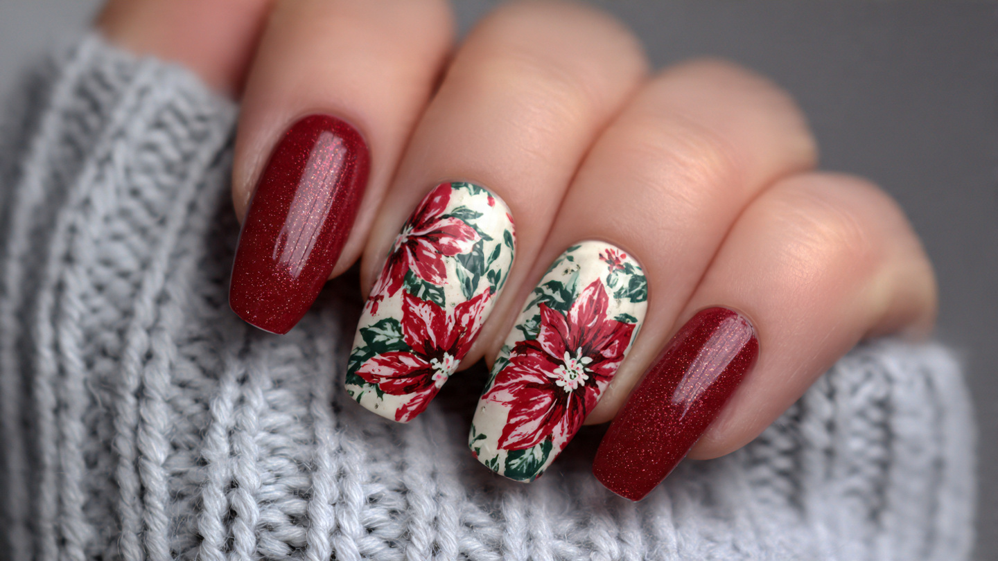 29 Poinsettia Nails That Make Your Holiday Manicure Pop 10 Poinsettia Nails