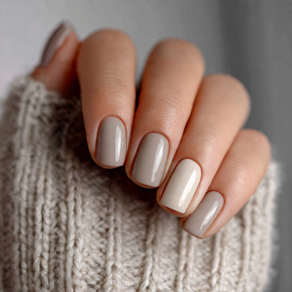 professional and elegant short nails with neutral 1