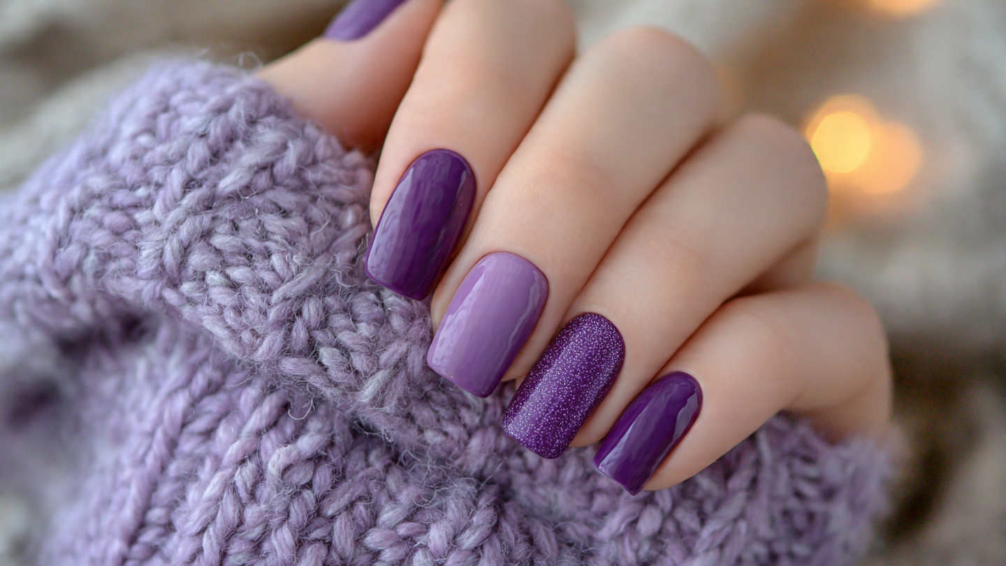 23 Purple Winter Nails That Feel Soft, Trendy, and Pretty 1 Purple Winter Nails